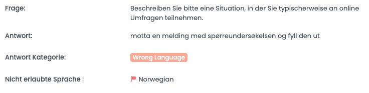 OES Wrong Language Example - DE