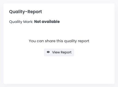 Quality report without quality seal - DE